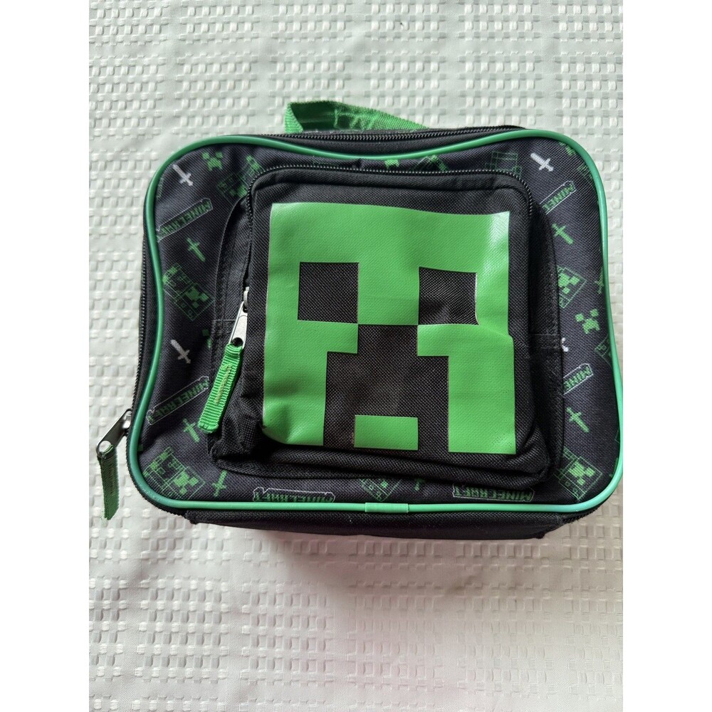 MINECRAFT CUBE CREEPER Lunch Box BPA-Free Insulated Tote Bag